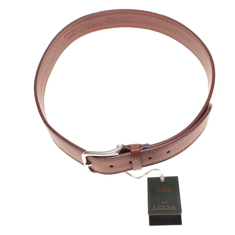 Leyva NWT Classic Belt Size 90 (US 34) in Brown Leather Made in Spain
